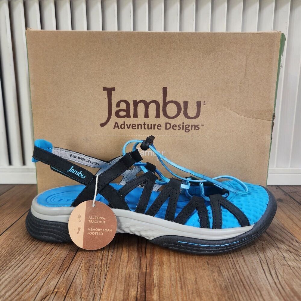 Jambu Water Diva Encore Women's Size 6.5 M Cobalt Blue Black Closed Toe Sandals